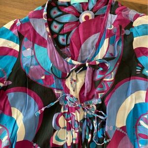 Emilio Pucci Designer Overshirt / Bathing Suit Cover Up / Bohemian Flowing Top